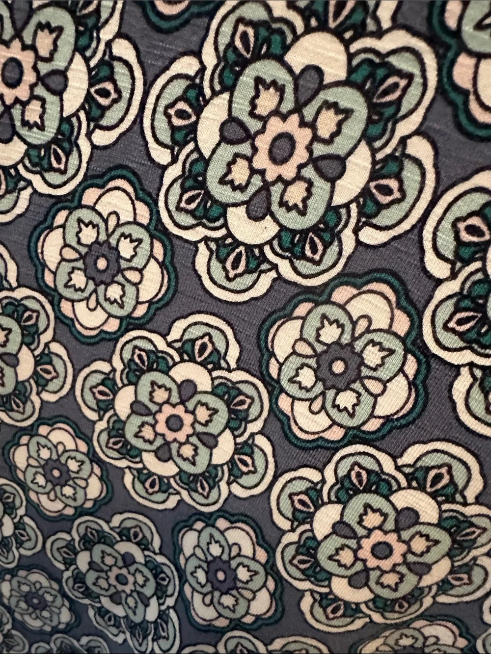J. Jill Navy Blue Floral Medallion Tank Dress Size M